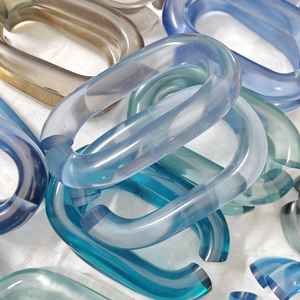 Cadena de Resina Gruesa Multicolor Mate y Pulida, Piezas de Cadena Acrílica para Decoración de Paredes, Cadena de Eslabones, Todos los Colores Disponibles - Product Image 3