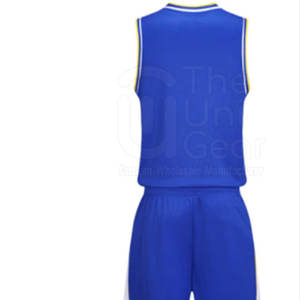 Tenue de basket-ball sur mesure, dernière conception, respirante, à séchage rapide, anti-humidité, 100% polyester, ensembles sans manches - Product Image 2