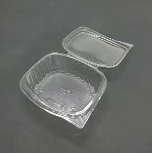 Food Grade 960ml APET Plastic Clamshell Food Container For Take Away Salad Fruit Packaging Container