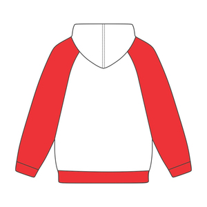 Sudadera con Capucha Blanca KAP, Mangas Raglán Rojas, Mezcla de Algodón, Ropa de Fraternidad Griega, Personalizada, Divine Nine HBCU, Ropa Urbana Griega - Product Image 3