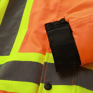 Veste de sécurité haute visibilité personnalisée, couleur unie, respirante, imperméable, avec éclairage LED de classe 1 ANSI, service OEM, pour la construction - Product Image 5