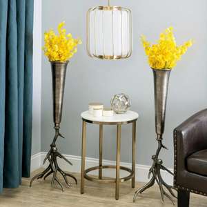 Décoration de salon et de chambre à coucher, plantes artificielles, pot de fleurs, base de style bois de cerf, vase à fleurs antique, ensemble de décoration de sol, décoration de la maison - Product Image 3