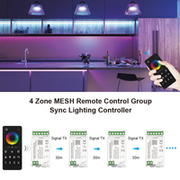 C100Z 4 Zone MESH Remote GroupSync Tuya Smart Zigbee Mini 12/24V Controlador Cambio de color Decoración RGBWC Control Led