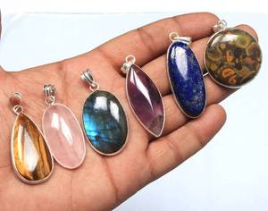 Pendentif en pierres précieuses multiples à facettes hautement polies et lâches pour lunette en argent sterling 925 plaqué bijoux faits main - Product Image 3