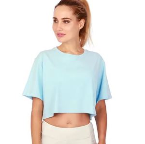 T-shirt élégant pour femmes Crop Top Casual Daily Wear Short Sleeve Logo personnalisé OEM - Product Image 3