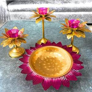 Decorative Brass Tealight <b>Candle</b> Holder Flower design Decorative item Christmas Home Decoration Antique Design - Product Image 2