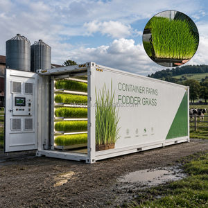Ferme hydroponique automatique en conteneur pour la culture d'herbe de blé et d'orge fraîche pour l'alimentation du bétail - Product Image 4