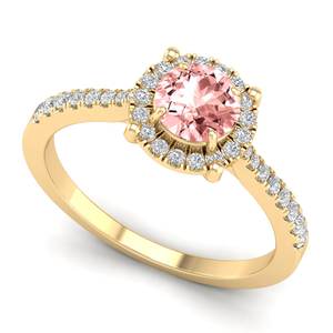 แหวนหมั้นเพชร0.84กะรัตมอร์แกไนต์ดีไซน์ดั้งเดิมสำหรับผู้หญิงแหวนทอง14K สำหรับผู้หญิง - Product Image 2