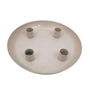 Venta al por mayor a granel diseño Simple hierro Metal redondo Adviento portavelas Color negro brillante para decoración de Navidad hecho a mano - Product Image 3