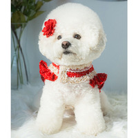 Veste d'hiver de luxe pour chien avec fausse fourrure et doublure en PU, collier pour chat, vêtements d'extérieur pour chien, accessoires de mariage