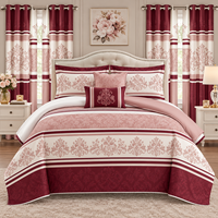 Ensemble de literie imprimé élégant avec rideaux, OEM ODM, ensemble de draps personnalisés, doux, facile d'entretien, marque privée
