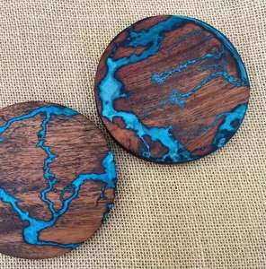 Posavasos hecho a mano de madera y resina de nuevo diseño para vajilla pulida, alfombrillas y almohadillas para el hogar - Product Image 2