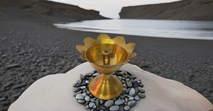 Lampe à huile en laiton de qualité supérieure faite à la main traditionnel indien doré Akhand Diya accessoire artisanal Diwali fait de qualité supérieure - Product Image 6