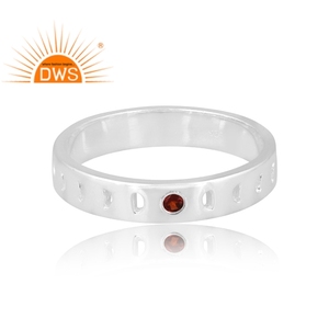 Anillo de Plata de Ley Fina Hecho a Mano en India con Piedra Preciosa de Granate Natural, Fabricante de Joyería Personalizada - Product Image 4
