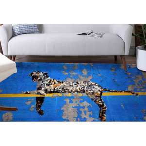 Alfombra con Estampado de Leopardo - Alfombra Moderna de Chenilla, Alfombra de Chenilla - Product Image 1