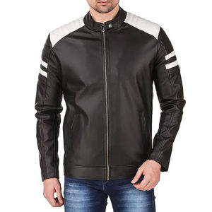 Veste coupe-vent en cuir véritable pour hommes personnalisable col montant écologique respirant hiver coupe-vent Design Made High - Product Image 1
