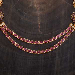 Silver Temple <b>Necklace</b> 173315 with Elegant Flower Shape Bezel Setting Inlay Technology - Product Image 3
