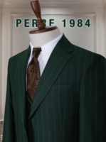 Costume d'affaires marron à fines rayures pour homme, croisé, col mandarin, coupe droite, viscose polyester, infroissable, grandes tailles