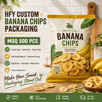 Sachets personnalisés à fermeture arrière pour chips de banane, chips de pommes de terre, emballages de snacks, sacs d'emballage alimentaire imprimés sur mesure