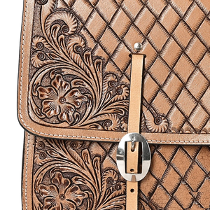 Bolsas de sillín de salto ecuestre de cuero genuino de alta calidad, ropa de equitación occidental mecanizada a mano para caballos - Product Image 3