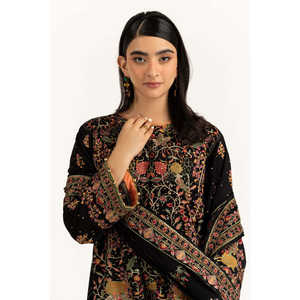 IUSTKSD-1072 Conjunto de 3 Piezas para Mujer, Estilo Bohemio, Ecológico, de Seda Cruda Bordada, Satinado, Semi-Formal, para Otoño - Product Image 3