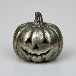 Sculpture de citrouille en aluminium de qualité supérieure, fabriquée à la main avec du vernis à patine, conçue pour enrichir les intérieurs d'Halloween - Product Image 6