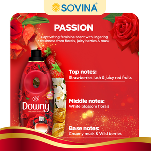 น้ำยาปรับผ้านุ่มดาวน์นี่ พรีเมียม ปาร์ฟูม แพชชั่น 4 ลิตร x 3 ถุง ล้างครั้งเดียว น้ำยาปรับผ้านุ่มขายส่ง ผลิตในเวียดนาม - Product Image 5