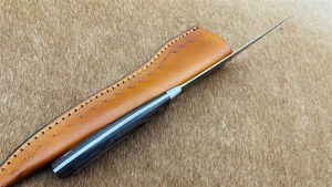 Cuchillo de Filetear/Pesca de Acero Inoxidable de Alta Calidad, Hecho a Mano, con Mango de Madera Ambidiestro, Hoja de 7 Pulgadas con Borde Dentado, Grado Industrial - Product Image 4