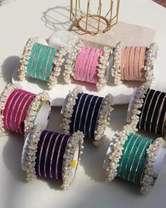 Conjuntos Chudiyan bordados hechos a medida para mujer Precio asequible para eventos y diseño Conjunto de brazalete Churian para fiestas y Eid Wear - Product Image 3