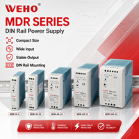 WeHo NDR EDR HDR MDR DR 60W 75W 120W 240W AC DC 12V 24V 48V Catu Daya Switching Industri yang Dapat Disesuaikan untuk Rel Din
