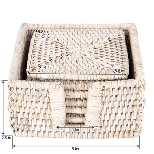 Acheter Dessous de Verre de Table en Osier Ovale Tissé à la Main en Lin de Jute Dessous de Verre en Rotin Naturel Dessous de Verre Tasse à Thé Tapis Tressé Porte-Verre - Product Image 2