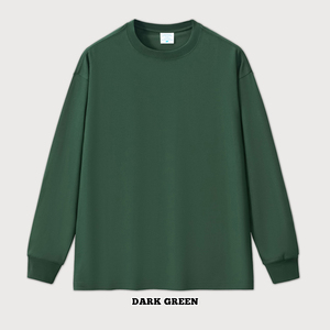 Camisetas básicas de manga larga de algodón en blanco, camisetas OEM de tela personalizada, camisetas de cuello redondo de manga completa con bloque de Color sólido para hombre - Product Image 3