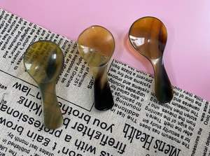 CUCHARA DE CUERNO BLANCO PULIDO DE LA MAYORÍA CALIDAD para el hogar y el restaurante Uso en la cocina Cuenco de estilo animal artesanal de la mejor calidad a la venta - Product Image 6