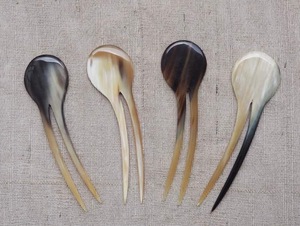 Polished <b>Finish</b> Buffalo Horn <b>Hair</b> Pins for Women's Ox Horn <b>Hair</b> Styling <b>Stick</b> Natural Accessory - Product Image 2