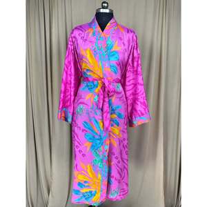 Recycled Silk Sari Women's Boho Chic Vintage <b>Beach</b> Cover Dress Robe for Resort Wear Gypsy House <b>Kimono</b> for Lounge Swimsuit Up's - Product Image 2