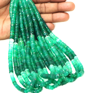 Cuentas Heishi de Ónix Verde: Forma de Neumático Facetado, Calidad AAA - Product Image 2