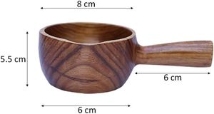 Louche à eau en bois Rétro Bailer en bois Cuillère à riz en bois Cuillère à sel de bain Cuisine Louche de service Louche à eau japonaise avec poignée - Product Image 3