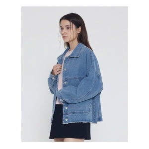 แจ็กเก็ตผ้ายีนส์มีกระดุมแบบลำลองของผู้หญิงสำหรับฤดูร้อนระบายอากาศลายสก็อตทรงหลวมซักเบาสำหรับฤดูใบไม้ร่วง - Product Image 6
