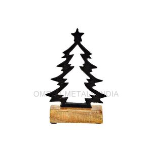 Arbre de Noël doré de haute qualité décoration de Noël à base de bois en gros fabriqué en inde cadeaux décoratifs de noël - Product Image 5