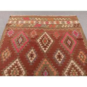 Tapis turc vintage, grand tapis de 5,4 x 8,9 pieds, tapis en laine à imprimé animal brun-rouge - Product Image 4
