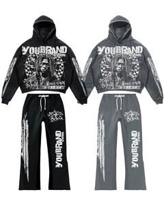 Sudadera con Capucha Personalizada con Estampado Gráfico DTG, 100% Algodón, Estilo Vintage, Holgada, Corta, Estilo Urbano, Estampado Completo para Hombre, Chándal - Product Image 5