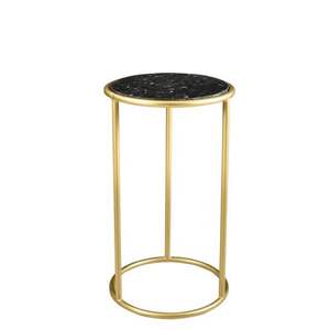 Mesita de Noche Moderna de Lujo, de Metal y Mármol, Ajustable, con Acabado Natural, Colección de Estilo Nuevo Personalizado, para Dormitorio, Sala de Estar - Product Image 1