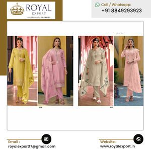 Nouveau Designer Lourd Faux Georgette & Fantaisie Séquence Broderie Travail Punjabi Costume Collection du Meilleur Fournisseur - Product Image 2