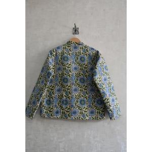 100% Cotton Handmade Woven <b>Reversible</b> <b>Jacket</b> Floral Block Print Long Sleeve Button-Up Women Winter Wear - Product Image 4