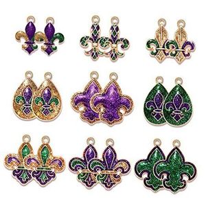 Pendiente de gota colgante de Mardi Gras de moda elegante bordado de cuentas de semillas hecho a mano última joyería de moda para niñas - Product Image 3