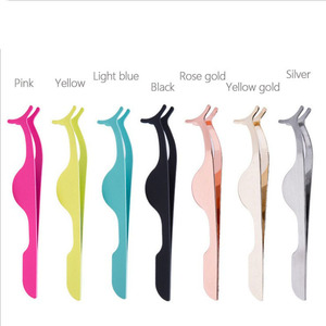 Pince à cils personnalisée en acier inoxydable applicateur de cils couleur or rose bleu noir - Product Image 5