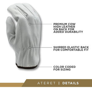 Gants de soudage en cuir de mouton résistant à la chaleur, usage intensif, doigts entiers, logo personnalisable OEM - Product Image 3
