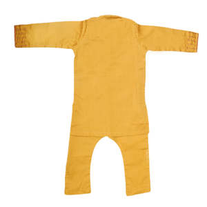 ชุดคุรตะ ชัลวาร์ปักลายสำหรับเด็กผู้ชาย - สีมัสตาร์ด - Product Image 4
