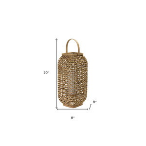 Handmade Rustic Wicker Glass Lantern <b>Floor</b> <b>Candle</b> <b>Holder</b> Natural Decorative Light for Home Decor - Product Image 1