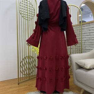 2023 Dubai Open Abaya for <b>Women</b> <b>Satin</b> Lined Eid Ramadan Kaftan with Embroidery Hijab Dress From World Islam <b>Robe</b> Caftan Style - Product Image 4